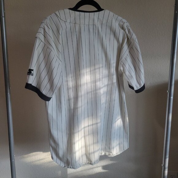 Retro 90s White Sox Jersey by Starter Cooperstown MLB Collection Pinstripe M - Picture 3 of 14